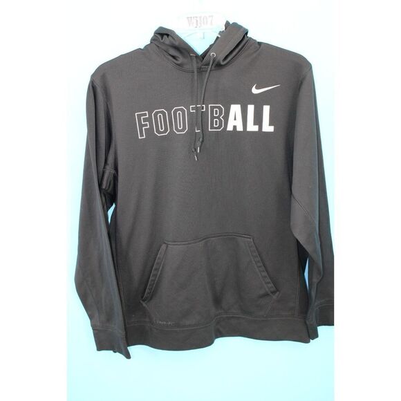 Nike Football Therma Fit Hoodie Size Large Black With White 704841-010 - Picture 1 of 9